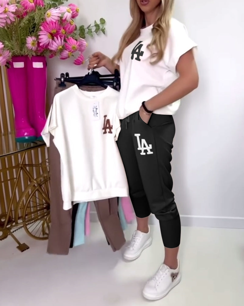 LÉA | ENSEMBLE DÉCONTRACTÉ T-SHIRT ET PANTALON