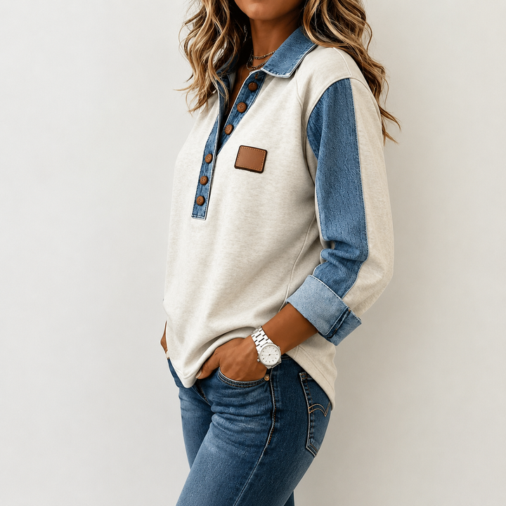Hadley | Vintage Buttoned Sweatshirt