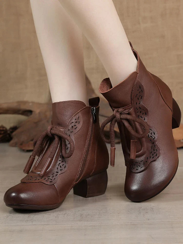 Evelyn | Vintage Lace-Up Ankle Boots